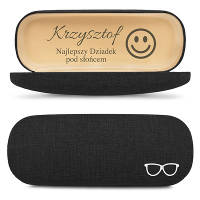 Etui na Okulary BLACK z GRAWEREM GRATIS na Prezent