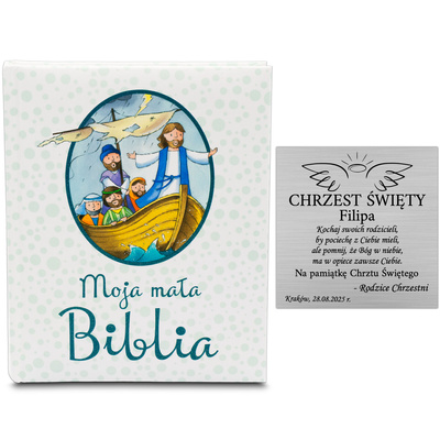 Biblia dla Dzieci Pamiątka Chrztu Świętego Urodzin Prezent Grawer GRATIS